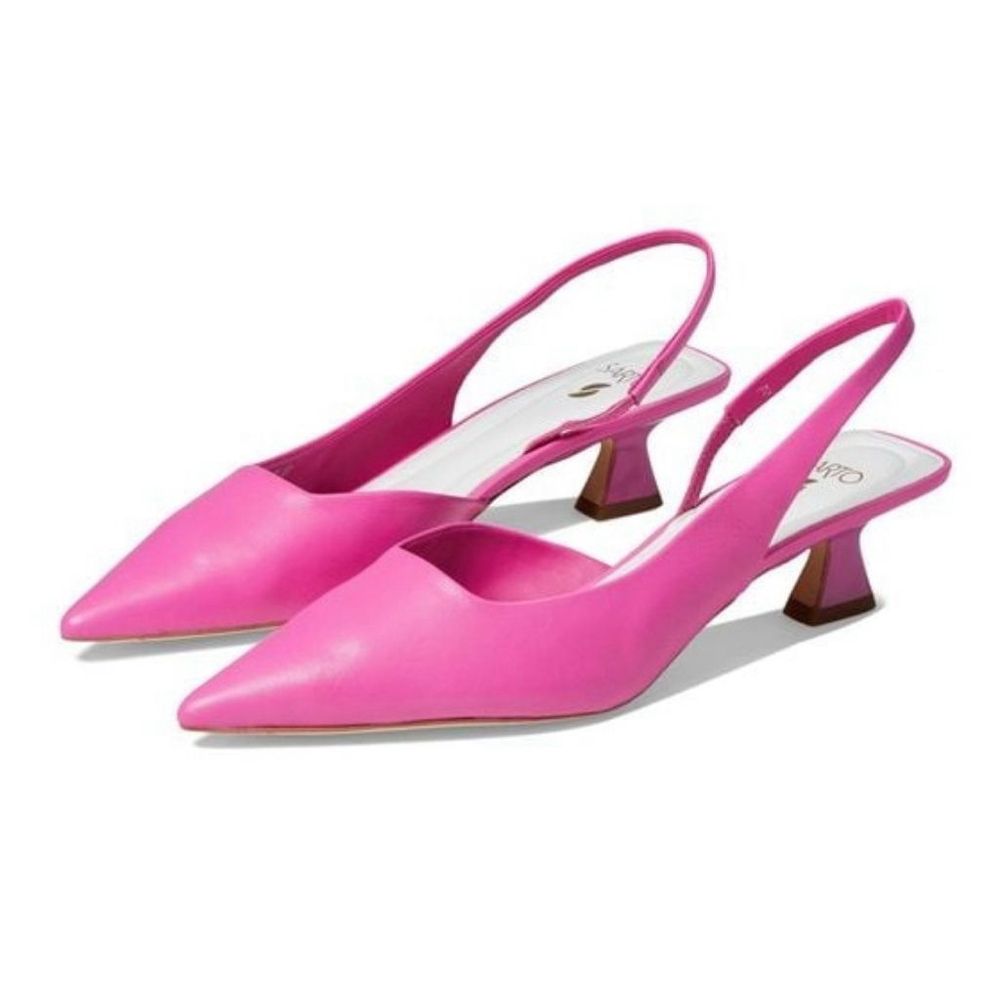 Franco Sarto Devin Pointed Toe Slingback Pump fuchsia pink kitten women's sz 8.5